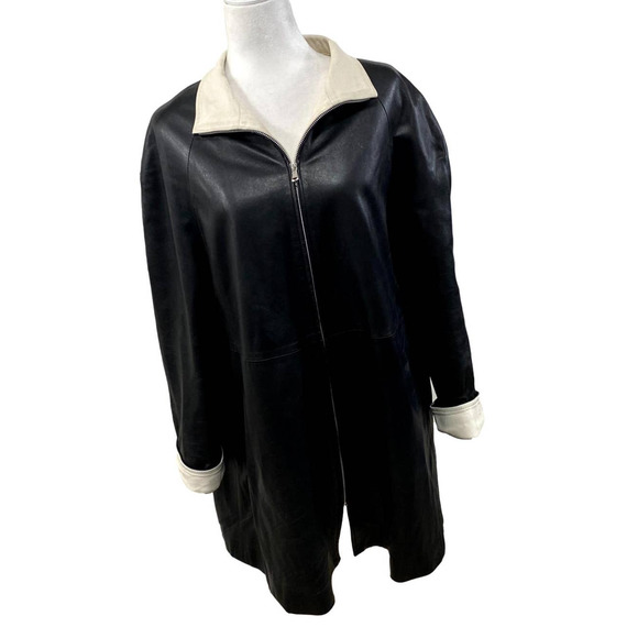 parri's Jackets & Blazers - Parri's Firenze Italy Black Leather Coat Vintage